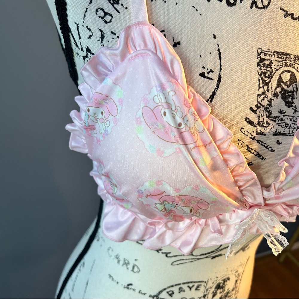 Hello Kitty Sanrio My Melody pink ruffle print Bralette - Picture 2 of 13